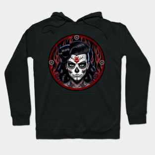 Female Rockabilly Sugar Skull Hoodie